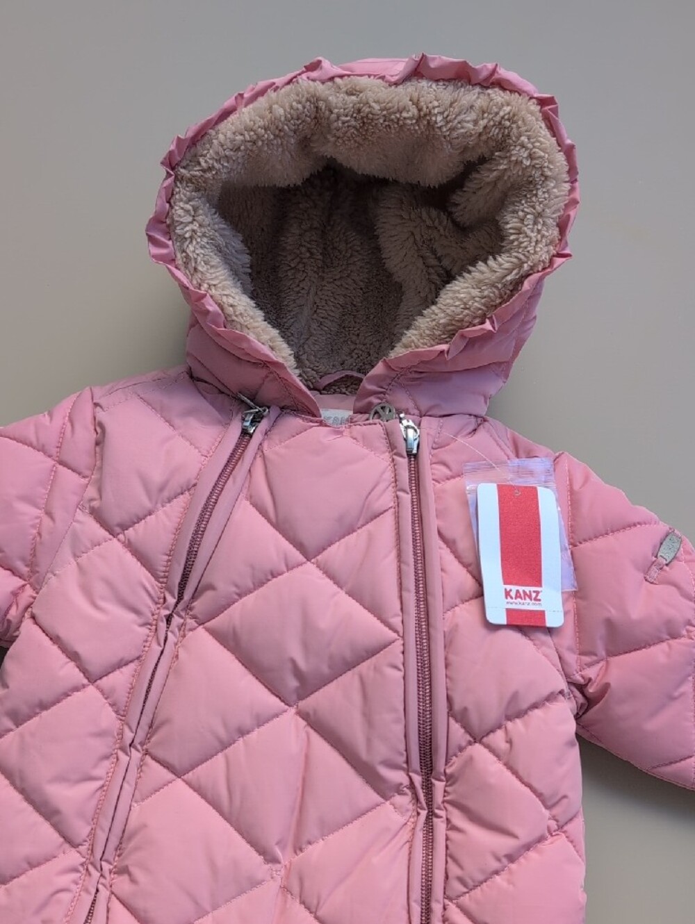 Kanz Pink Quilted Infant Snowsuit with Hood